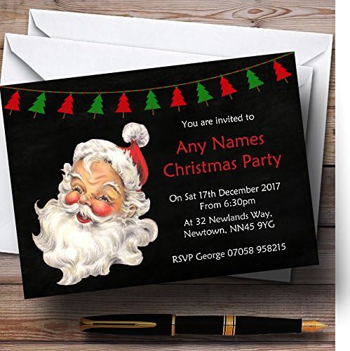 O card zoo Santa Chalk Efeito Personalizado Christmas/Ano Novo/Festas de Férias