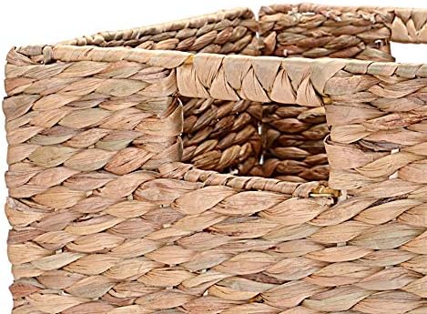 Villera, de 12 polegadas, cesta dobrável de armazenamento artesanal de vime, feita de hacintos de água