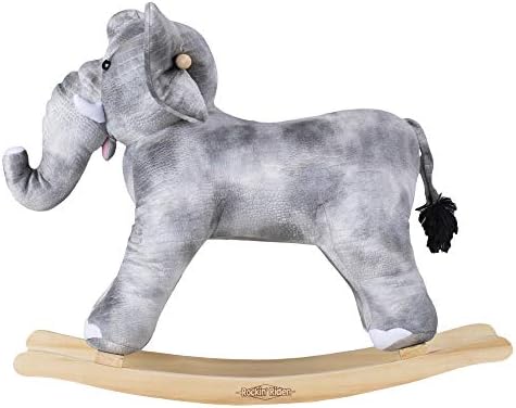 Cavaleiro Rockin 'Elliot, o elefante de balanço, cinza, grande