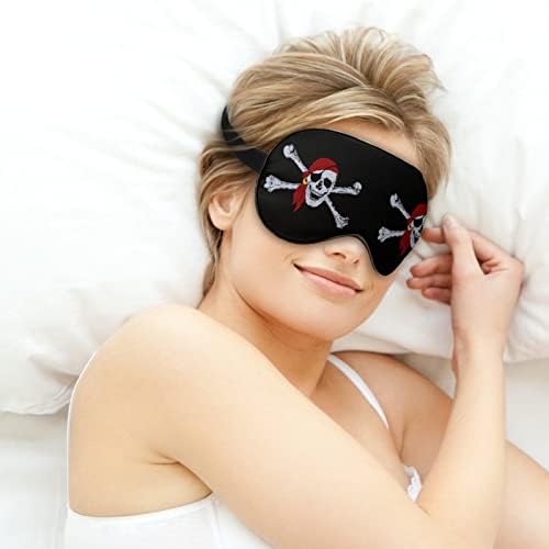 Jolly Roger Pirate Skull Sleep Mask máscara de venda macia portátil com cinta ajustável para homens