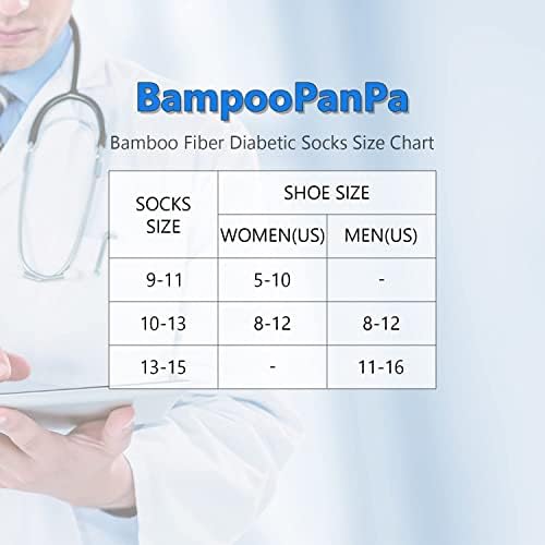 BampooPanpa 4 pares diabéticos meias de bambu diabéticas dedo superior sem ligação sem preenchimento sobre