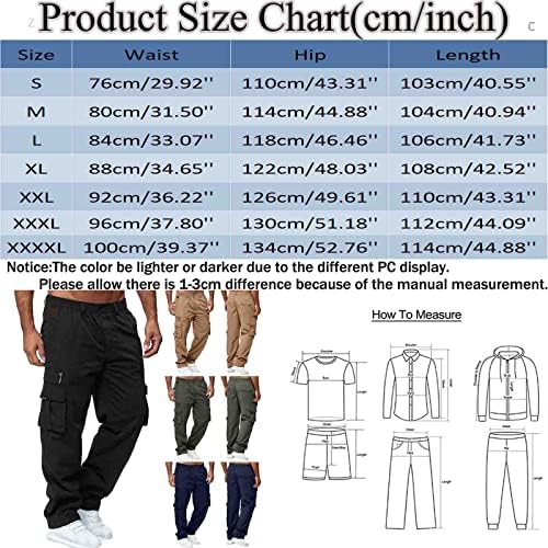 Calça de carga masculina, 2023 Summer Men Utilitário Cor sólida Faixa solta Coloque a cintura Pant calça