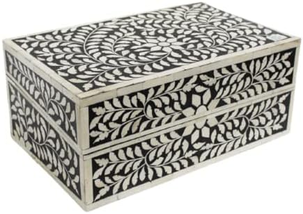 Caixa decorativa de embutido ósseo, caixa de grife com caixa de flores de designer de flores