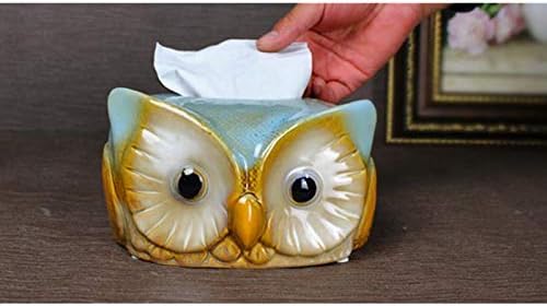 Zamtac estilo europeu Abstractio Cerâmica Caixa de Tecido de Owl Odramento Retro OWL Miniatura Removível Caixa