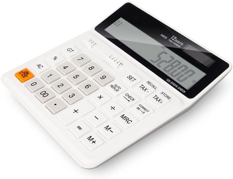 Calculadora do MJWDP Verificação Correta 120 Passos Branco Branco de 12 dígitos Dual Power Business