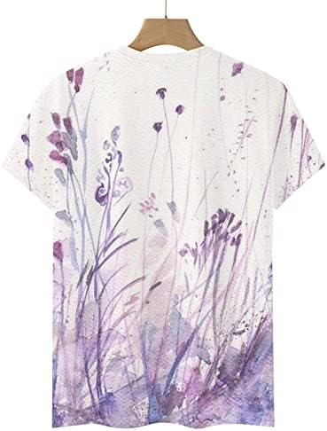 Camisa superior para garotas adolescentes outono de verão de manga curta Crew algodão pintura de tinta de algodão floral camisa gráfica 4y 4y
