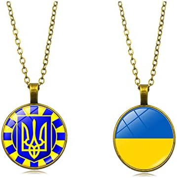 Colar de pingente de bandeira da Ucrânia Colar de corrente Ucrânia Colar ajustável com jóias de charme da bandeira