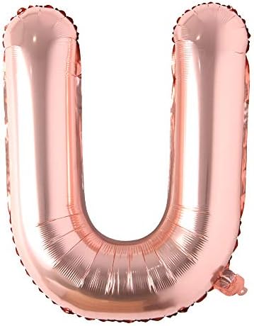 Letra de 40 polegadas letra rosa de ouro rosa alfabeto folha de balão Mylar Party Wedding Wedding Bachelorette Birthday Bridal Chusel Graduation Anniversary Celebration Decoration Fly With Helium