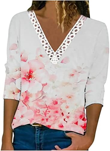 Crochê de crochê de renda de pescoço feminino boho tops elegantes blusas elegantes camisetas de manga longa