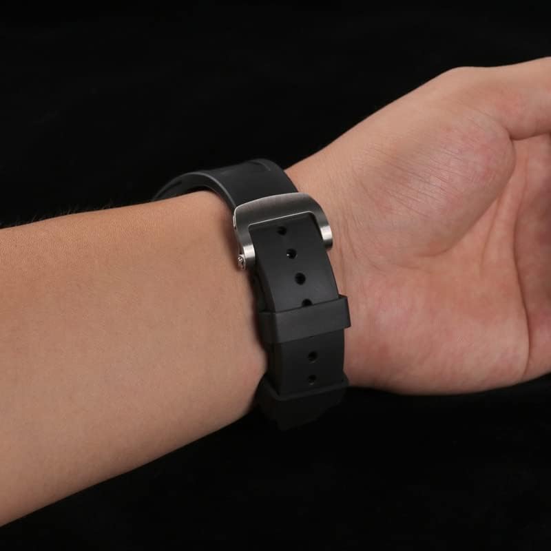 Kit de modificação de caixa de liga de titânio Bholsa para Apple Watch 8 7 45mm Tampa de pulseira de borracha