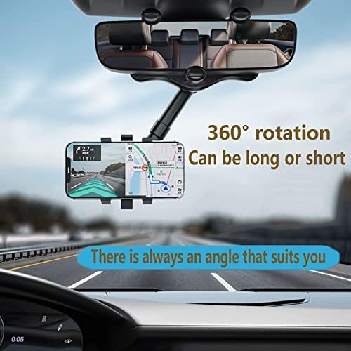 YCNASSS 360 ° Rotativo e porta -telefone retrátil, suporte de espelho retrovisor do carro, suporte