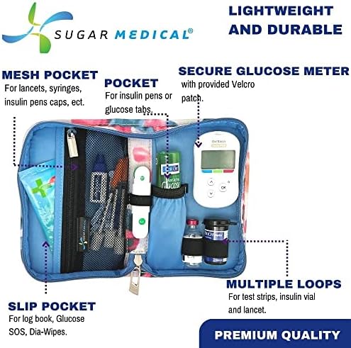 Sugar Medical - Caso de suprimento de diabetes II - perfeitamente projetado para organizar suprimentos