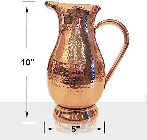 Arremessador de jarro de água de cobre para ayurveda