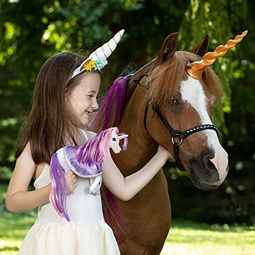 Breyer Horses Trowing Bath Toy | Luna, o unicórnio | Roxo / rosa / branco com cor azul surpresa | 8,5