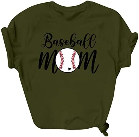 Camisa de mamãe de beisebol camisa feminina camisa de manga curta letra redonda imprimir camisetas básicas