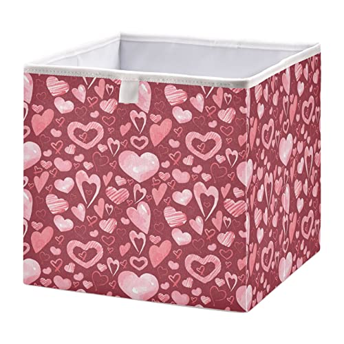 Cubos de armazenamento dobráveis ​​de cubos de armazenamento de cubos do dia dos namorados cestos