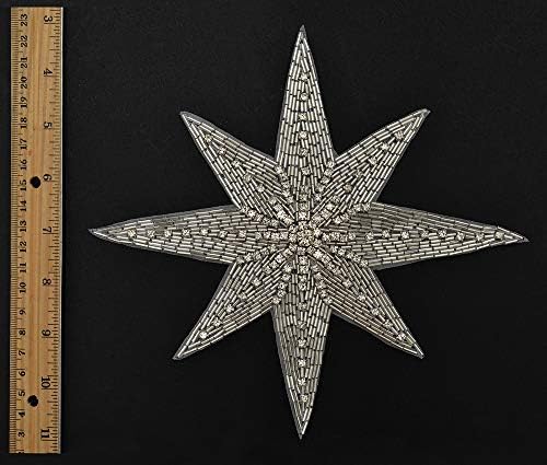 9 x 7-3/4 '' Star Rhinestone Appliques, patch de miçangas, 1pc, TR-12144