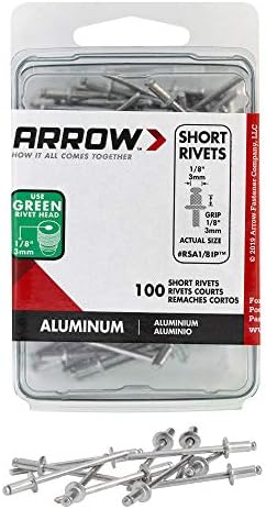 Arrow RSA1/8IP de alumínio curto de 1/8 de polegada, 100 pacotes