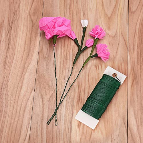 Fio floral, arame de paddle verde de 38 jardas com 1 fita floral, para artesanato, guirlandas, grinaldas de Natal, arranjos de flores florais