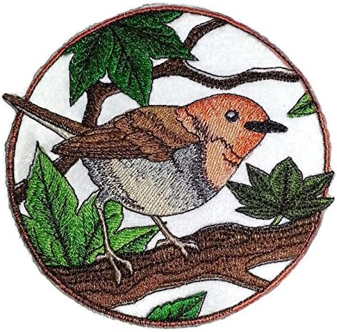 A natureza tecida em fios, Amazing Birds Kingdom [Robin Circle Japonês [Custom and único] Ferro bordado On/Sew Patch [5.14 *5] [Feito nos EUA]