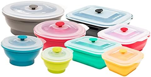 Recipientes de armazenamento de alimentos de silicone - Tigelas de recipiente segura para congelador