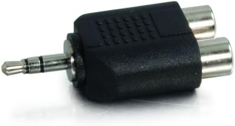 C2G 40645 3,5 mm Male estéreo para o adaptador de áudio feminino duplo RCA, compatível com TAA, preto