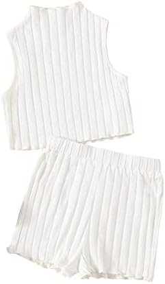 OyoAngen Girl's 2 peças roupas de verão com tanque de mangas e shorts e shorts