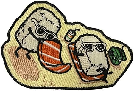 Beach Sushi Funny Food Parody Iron on Patch