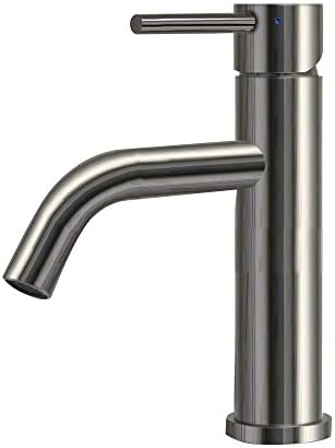 Coleção Whitehaus WHS8601-SB-BSS Hole Single Faucet, aço inoxidável escovado