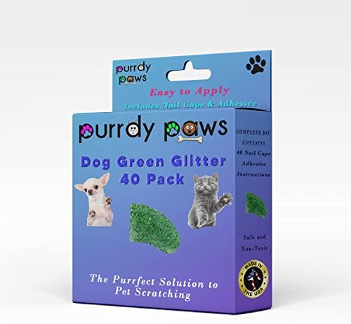 Capas de unhas macias para cães de cães de cães de cães Green Glitter XXL