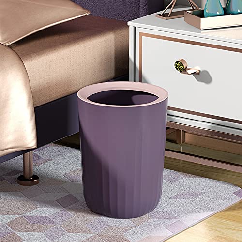 Lzymlg Plástico Bin para lixo - 11L, lixo de papel residual para banheiros, cozinhas, escritórios, salas de estudantes, lixo de cozinha roxo