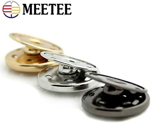 Xucus Meetee 100Sets 8-30mm Metal Snap Brass Brass Pressione Botão de costura de prensa de prensa