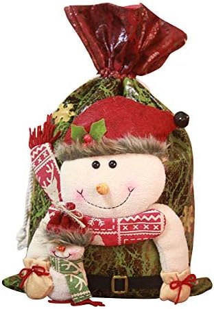 Bolsa de presente de Natal PLPLAAOO, recipiente de presentes de doces com cordão de empate, decoração