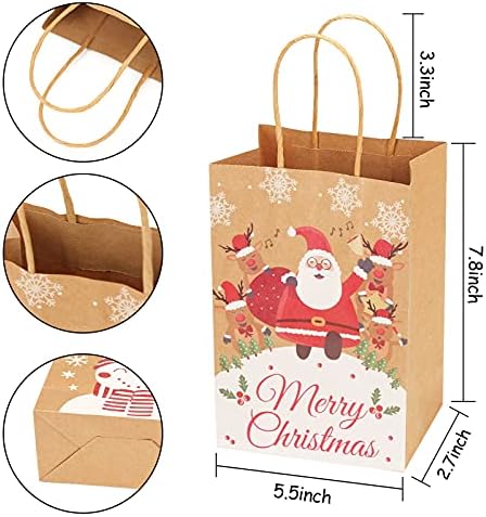 TOXOY 36PCS Bolsas de Natal de Natal e 18pcs Christmas Kraft Gift Bags