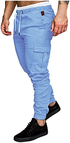Calça de moletom de znne masculina, calça de carga casual esportiva Slacks Fitness Casual Trousers Workout Sport Sport Palnts com bolso