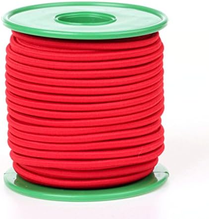 Usew 1/8 de polegada Red Round Elastic Cord 20 jardas com carretel de plástico