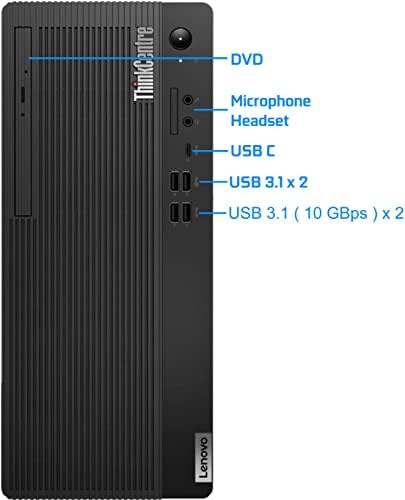 Lenovo ThinkCentre M70T Tower Desktop, Intel i7-10700, 64 GB RAM, 2TB SSD, 630 gráficos, DVDRW, DisplayPort,