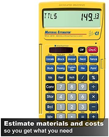Indústrias calculadas 4019 Calculadora do estimador de materiais | Encontra custos de material