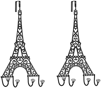 Conjunto de Gusuwod de 2 Torre Eiffel Cut Eiffel sobre os ganchos da porta, decoração da França Paris