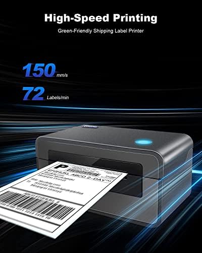 Impressora de etiqueta de remessa Polono, impressora de etiqueta térmica 4x6 para pacotes de remessa, fabricante comercial de etiqueta térmica direta, fita de embalagem pesada, 2,7 mil, 1,88 x 60 m, total 1080y, 18 rolos