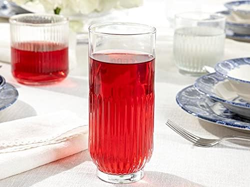 Lamodahome sare vidro conjunto de 3 xícara de refrigerante 270 ml de vidro de água transparente e copos de bebida longa e bebida de bebida para cozinha