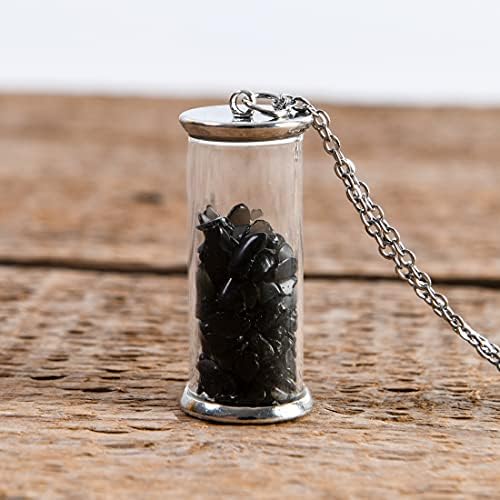 Nuzujx chakra cura de cristal desejando pingentes de garrafa colar para garotas femininas caçadas rock wicca tumble