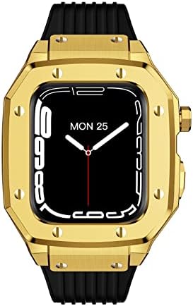Casa de relógio de liga Velore Strap para Apple Watch Band Series 7 45mm Modificação Mod Kit Relógio