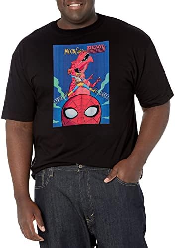 Marvel Big & Tall Classic Moon Girl & Devil Dinosaur Men's Tops Camiseta de manga curta, preto, 3x-grande