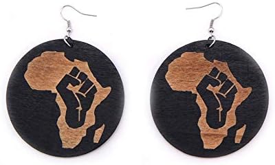 Brincos de queda de madeira boêmia em pequenos brincos de madeira prevista para mulheres meninas africanas naturais
