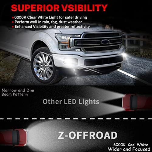 Z-Offroad DOT Aprovado LEVS LED FOG LUZES PARA FORD F150 2015-2020, Kit de conjunto de lâmpada de direção retangular