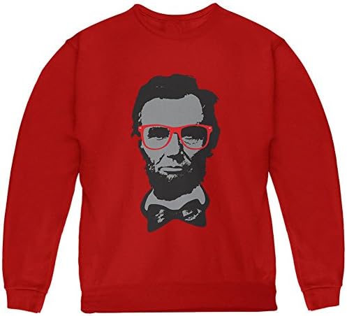 Old Glory Abraham Lincoln Hipster Geek Glasses Youth Sweetshirt