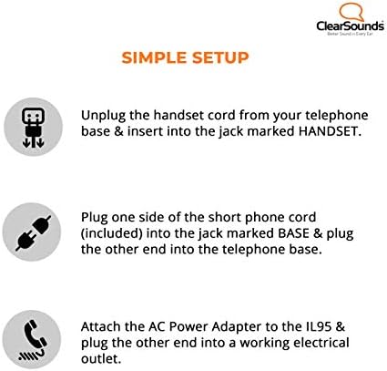ClearSounds WIL95 amplificador telefônico portátil ultraclear para telefones digitais e VoIP com caldeiras