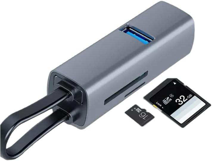 GoValue USB C Hub, alumínio 5 em 1 USB C Hub USB com 1* USB 3.0+2* USB2.0 PORTS SD/TF LEITOR DE CARD