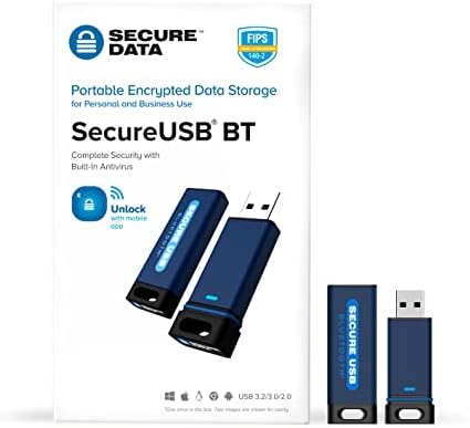 Securedata 32 GB Secureusb BT Criptografado Drive Flash com autenticação sem fio